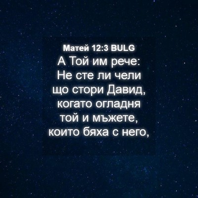 Picture 04 - Матей 12:3 BULG - А Той им рече: Не сте ли - Bible Verse Picture