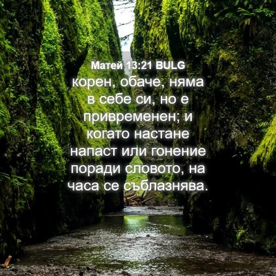 Picture 04 - Матей 13:21 BULG - корен, обаче, няма в себе - Bible Verse Picture