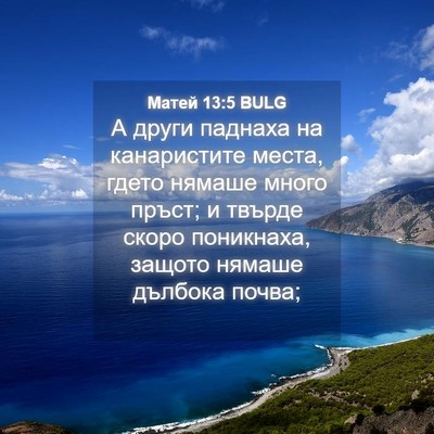 Picture 04 - Матей 13:5 BULG - А други паднаха на - Bible Verse Picture