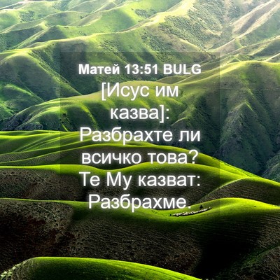 Picture 04 - Матей 13:51 BULG - [Исус им казва]: Разбрахте - Bible Verse Picture