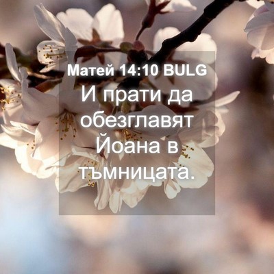 Picture 04 - Матей 14:10 BULG - И прати да обезглавят - Bible Verse Picture