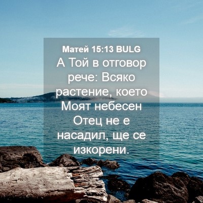 Picture 04 - Матей 15:13 BULG - А Той в отговор рече: Всяко - Bible Verse Picture