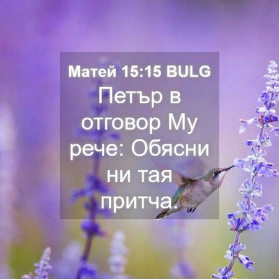 Picture 04 - Матей 15:15 BULG - Петър в отговор Му рече: - Bible Verse Picture