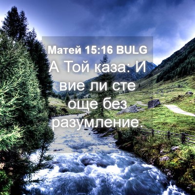 Picture 04 - Матей 15:16 BULG - А Той каза: И вие ли сте още - Bible Verse Picture