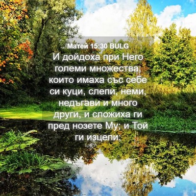 Picture 04 - Матей 15:30 BULG - И дойдоха при Него големи - Bible Verse Picture