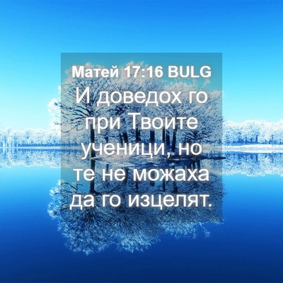 Picture 04 - Матей 17:16 BULG - И доведох го при Твоите - Bible Verse Picture
