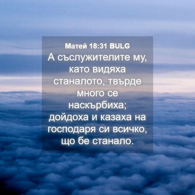 Picture 04 - Матей 18:31 BULG - А съслужителите му, като - Bible Verse Picture