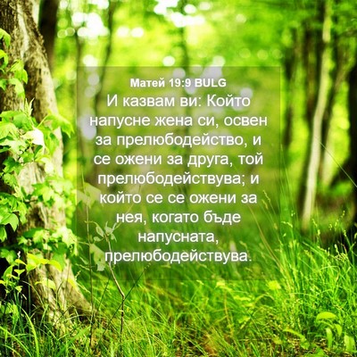 Picture 04 - Матей 19:9 BULG - И казвам ви: Който напусне - Bible Verse Picture