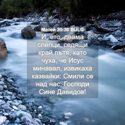 Picture 04 - Матей 20:30 BULG - И, ето, двама слепци, седящи - Bible Verse Picture