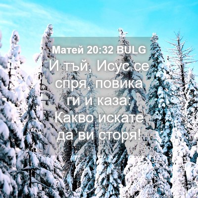 Picture 04 - Матей 20:32 BULG - И тъй, Исус се спря, повика - Bible Verse Picture