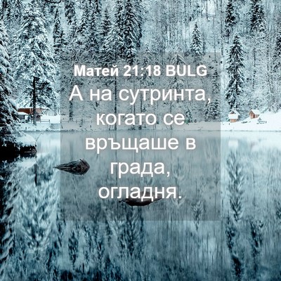Picture 04 - Матей 21:18 BULG - А на сутринта, когато се - Bible Verse Picture