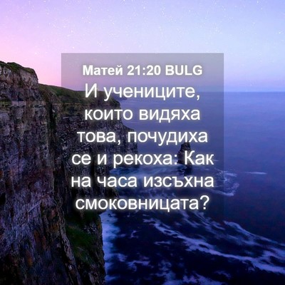 Picture 04 - Матей 21:20 BULG - И учениците, които видяха - Bible Verse Picture