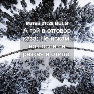 Picture 04 - Матей 21:29 BULG - А той в отговор каза: Не - Bible Verse Picture