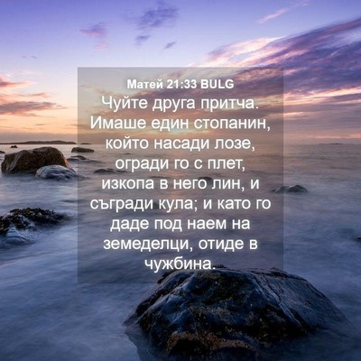 Picture 04 - Матей 21:33 BULG - Чуйте друга притча. Имаше - Bible Verse Picture