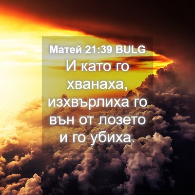 Picture 04 - Матей 21:39 BULG - И като го хванаха, - Bible Verse Picture