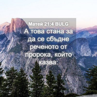Picture 04 - Матей 21:4 BULG - А това стана за да се - Bible Verse Picture