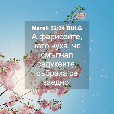 Picture 04 - Матей 22:34 BULG - А фарисеите, като чуха, че - Bible Verse Picture