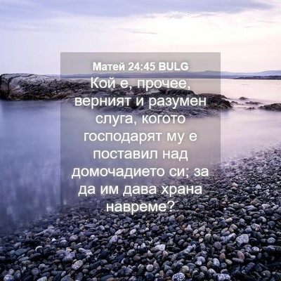 Picture 04 - Матей 24:45 BULG - Кой е, прочее, верният и - Bible Verse Picture