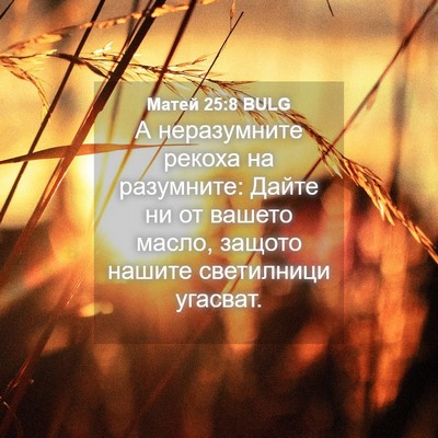 Picture 04 - Матей 25:8 BULG - А неразумните рекоха на - Bible Verse Picture