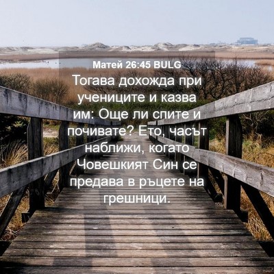 Picture 04 - Матей 26:45 BULG - Тогава дохожда при - Bible Verse Picture
