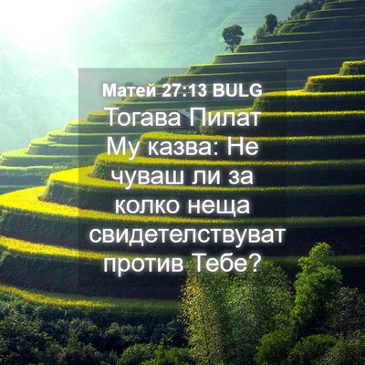 Picture 04 - Матей 27:13 BULG - Тогава Пилат Му казва: Не - Bible Verse Picture