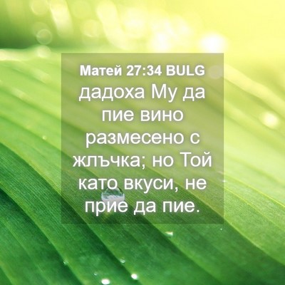 Picture 04 - Матей 27:34 BULG - дадоха Му да пие вино - Bible Verse Picture