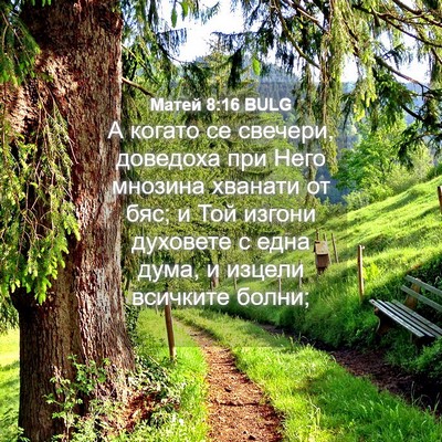 Picture 04 - Матей 8:16 BULG - А когато се свечери, - Bible Verse Picture