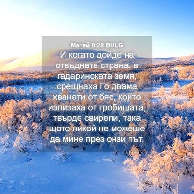 Picture 04 - Матей 8:28 BULG - И когато дойде на - Bible Verse Picture