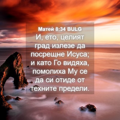 Picture 04 - Матей 8:34 BULG - И, ето, целият град излезе - Bible Verse Picture