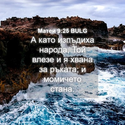 Picture 04 - Матей 9:25 BULG - А като изпъдиха народа, Той - Bible Verse Picture