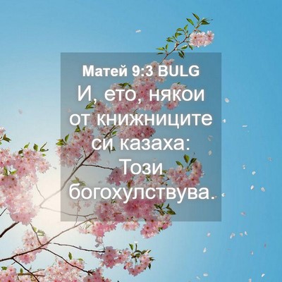 Picture 04 - Матей 9:3 BULG - И, ето, някои от книжниците - Bible Verse Picture