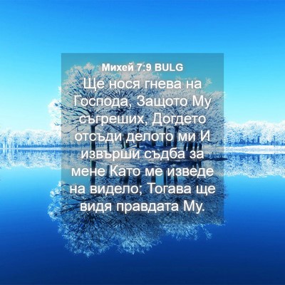 Picture 04 - Михей 7:9 BULG - Ще нося гнева на Господа, - Bible Verse Picture