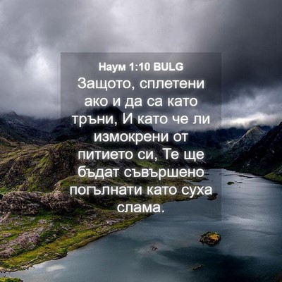 Picture 04 - Наум 1:10 BULG - Защото, сплетени ако и да - Bible Verse Picture