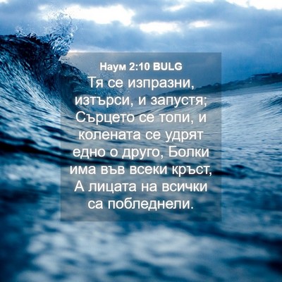Picture 04 - Наум 2:10 BULG - Тя се изпразни, изтърси, и - Bible Verse Picture