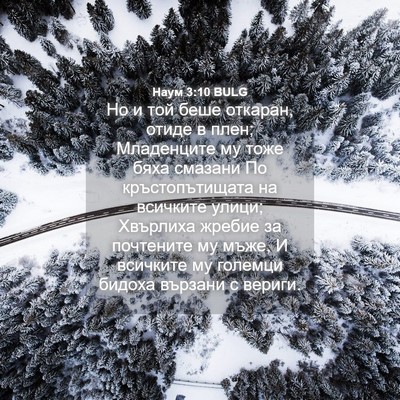 Picture 04 - Наум 3:10 BULG - Но и той беше откаран, - Bible Verse Picture
