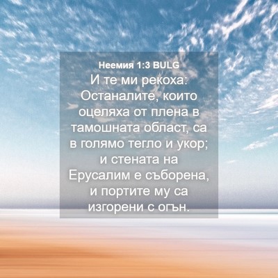 Picture 04 - Неемия 1:3 BULG - И те ми рекоха: Останалите, - Bible Verse Picture