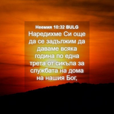 Picture 04 - Неемия 10:32 BULG - Наредихме Си още да се - Bible Verse Picture
