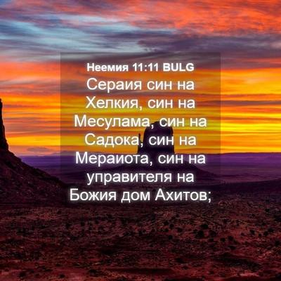Picture 04 - Неемия 11:11 BULG - Сераия син на Хелкия, син - Bible Verse Picture