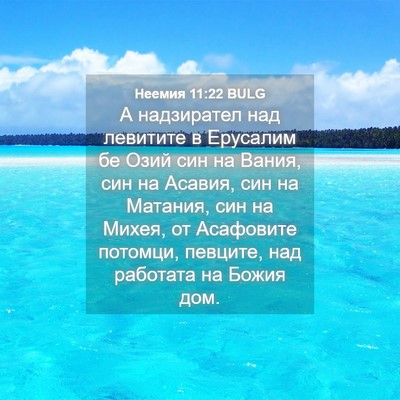 Picture 04 - Неемия 11:22 BULG - А надзирател над левитите - Bible Verse Picture