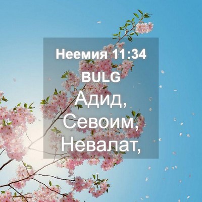Picture 04 - Неемия 11:34 BULG - Адид, Севоим, - Bible Verse Picture
