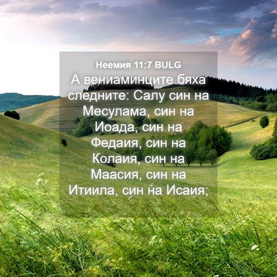 Picture 04 - Неемия 11:7 BULG - А вениаминците бяха - Bible Verse Picture