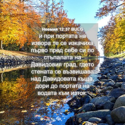 Picture 04 - Неемия 12:37 BULG - и при портата на извора те - Bible Verse Picture