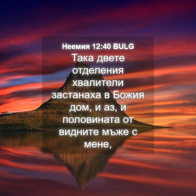 Picture 04 - Неемия 12:40 BULG - Така двете отделения - Bible Verse Picture