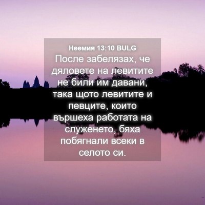 Picture 04 - Неемия 13:10 BULG - После забелязах, че - Bible Verse Picture