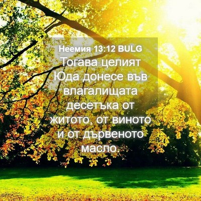 Picture 04 - Неемия 13:12 BULG - Тогава целият Юда донесе - Bible Verse Picture