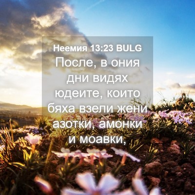 Picture 04 - Неемия 13:23 BULG - После, в ония дни видях - Bible Verse Picture