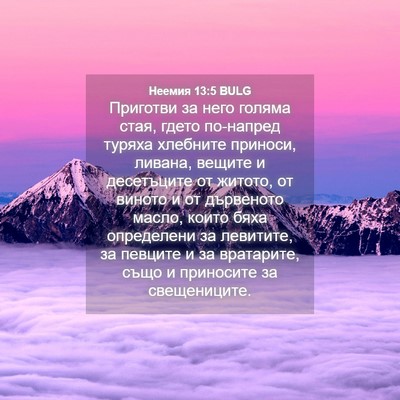 Picture 04 - Неемия 13:5 BULG - Приготви за него голяма - Bible Verse Picture