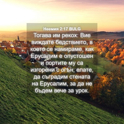 Picture 04 - Неемия 2:17 BULG - Тогава им рекох: Вие - Bible Verse Picture