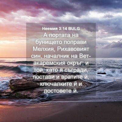 Picture 04 - Неемия 3:14 BULG - А портата на бунището - Bible Verse Picture