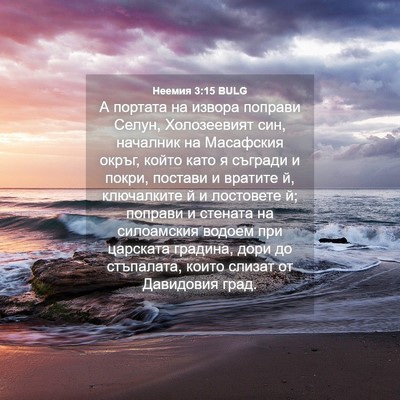 Picture 04 - Неемия 3:15 BULG - А портата на извора - Bible Verse Picture